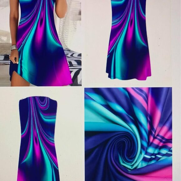 Ladies size XXL (14) Vibrant colored shift dress - Picture 2 of 12